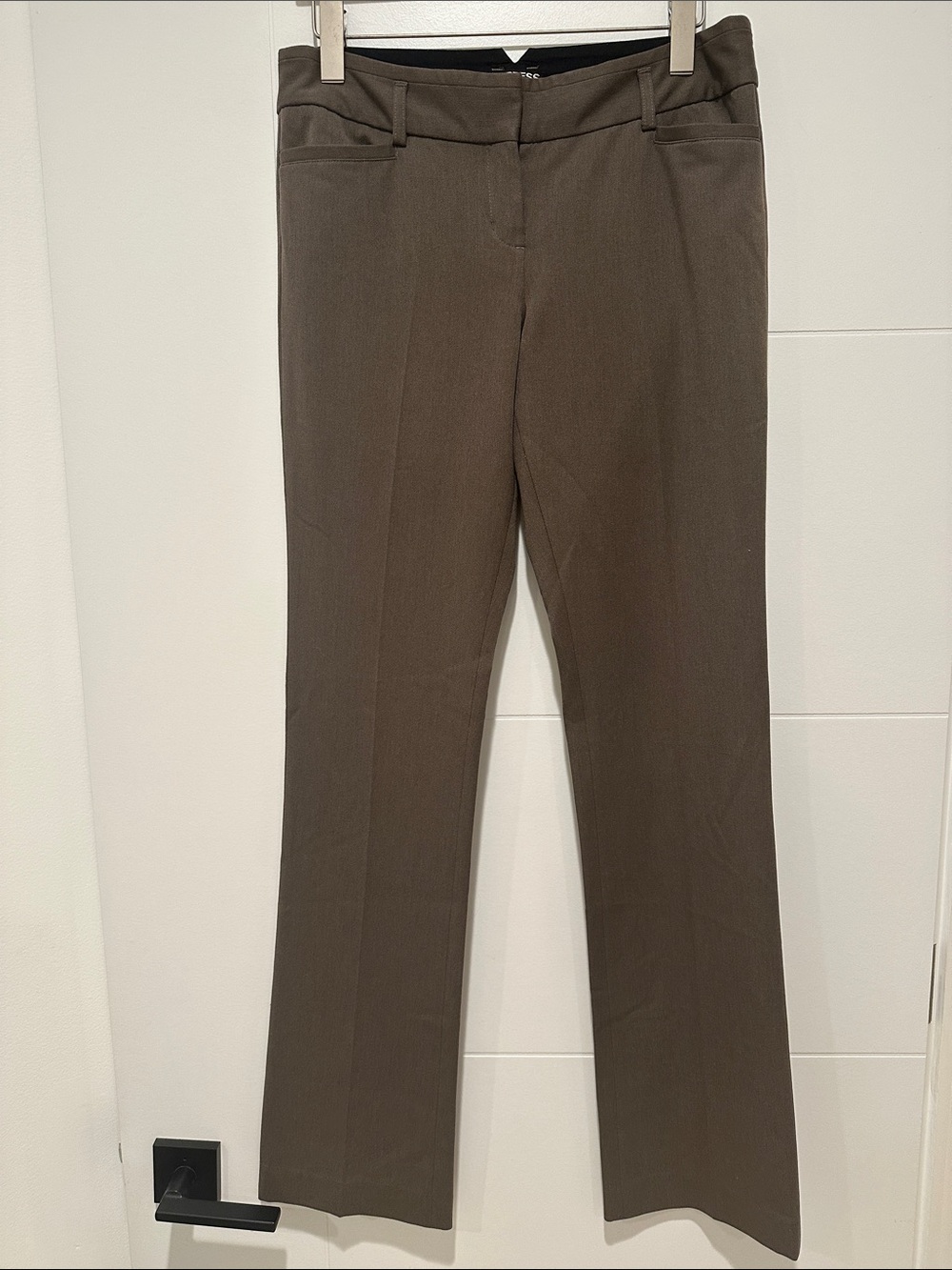 Express Women's Boot-Cut Dress Pants in Olive Brown